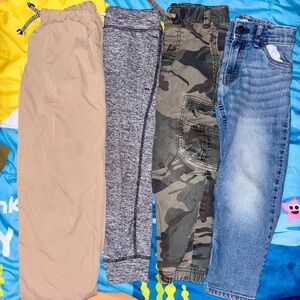 Boys Size 5 Pants Lot: Wrangler Camo Cargo Pants, Khaki & Athletic Pants + Jeans